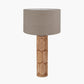 Aurelia Embossed Natural Wood Tall Table Lamp Base with Edward 35cm Natural Linen Cylinder Lampshade