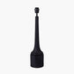Marin Black Wood Tall Neck Table Lamp Base with Vienna 40cm Black Chevron Mushroom Pleat Lampshade