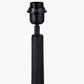 Marin Black Wood Tall Neck Table Lamp Base with Vienna 40cm Blue Chevron Mushroom Pleat Lampshade
