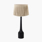 Marin Black Wood Tall Neck Table Lamp Base with Vienna 40cm Taupe Chevron Mushroom Pleat Lampshade
