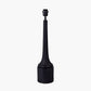 Marin Black Wood Tall Neck Table Lamp Base with Lino 40cm White Self Lined Linen Cylinder Lampshade