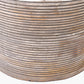 Nelu Grey Engraved Wood Dome Table Lamp Base with Lino 35cm Black Self Lined Linen Cylinder Lampshade