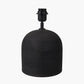 Nelu Black Engraved Wood Dome Table Lamp Base with Rouen 35cm Taupe Boucle Cylinder Lampshade
