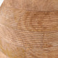 Nelu Natural Engraved Wood Dome Table Lamp Base with Rouen 35cm White Boucle Cylinder Lampshade