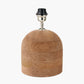 Nelu Natural Engraved Wood Dome Table Lamp Base