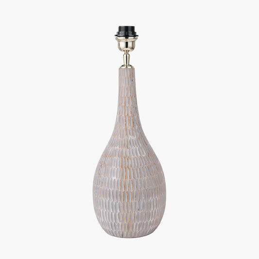 Ioan Grey Engraved Wood Bottle Table Lamp Base
