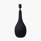 Ioan Black Engraved Wood Bottle Table Lamp Base with Izara 40cm Cinnamon Ikat Patterned Mushroom Pleat Tapered Lampshade