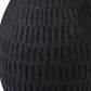 Ioan Black Engraved Wood Bottle Table Lamp Base with Izara 40cm Cinnamon Ikat Patterned Mushroom Pleat Tapered Lampshade