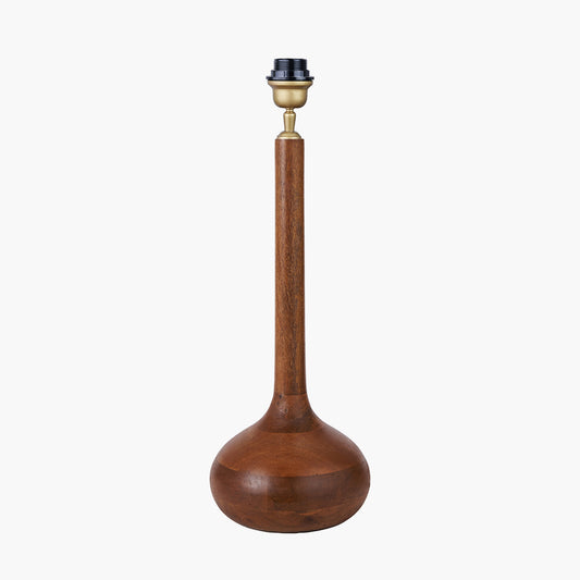 Toma Oiled Wood Tall Neck Table Lamp Base