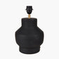 Inna Black Urn Terracotta Table Lamp Base with Henry 35cm White Handloom Cylinder Lampshade