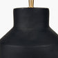 Inna Black Urn Terracotta Table Lamp Base with Bloom 35cm White Handloom Scalloped Cylinder Lampshade