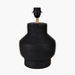 Inna Black Urn Terracotta Table Lamp Base with Lino 35cm White Self Lined Linen Cylinder Lampshade