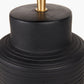 Sierra Black Tall Ribbed Terracotta Table Lamp Base with Lino 35cm Black Self Lined Linen Cylinder Lampshade
