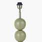 Sofia Sage and Silver Enamel 3 Ball Table Lamp Base with Harry 35cm Black Cotton Mix Cylinder Lampshade
