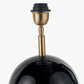 Sofia Black and Gold Enamel Table Lamp Base with Harry 35cm Ivory Cotton Mix Cylinder Lampshade