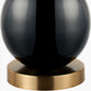 Sofia Black and Gold Enamel Table Lamp Base with Harry 35cm Ivory Cotton Mix Cylinder Lampshade