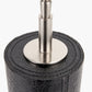 Laurence Black Croc Leather and Silver Cylindrical Table Lamp Base with Milos 35cm Natural Linen Tapered Lampshade
