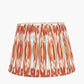 Canterbury Antique Silver Metal Floor Lamp Base with Izara 45cm Cinnamon Ikat Patterned Mushroom Pleat Tapered Lampshade