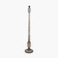 Captiva Grey Wash Mango Wood Floor Lamp Base with Thiago 45cm Cinnamon Stripe Mushroom Pleat Tapered Lampshade