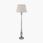 Captiva Grey Wash Mango Wood Floor Lamp Base with Thiago 45cm Natural Stripe Mushroom Pleat Tapered Lampshade
