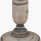 Captiva Grey Wash Mango Wood Floor Lamp Base with Thiago 45cm Ocean Blue Stripe Mushroom Pleat Tapered Lampshade