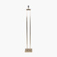 Langston Satin Brass Metal Column Floor Lamp Base with Bow 45cm Forest Green Velvet Cylinder Lampshade