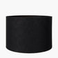 Langston Satin Brass Metal Column Floor Lamp Base with Lino 45cm Black Self Lined Linen Cylinder Lampshade