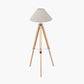 Sumba Bamboo Tripod Floor Lamp Base with Harley 50cm Slubby Hopsack Empire Lampshade