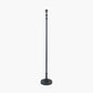 Rhode Matt Black Stick Metal Floor Lamp Base with Bow 40cm Slate Velvet Cylinder Lampshade