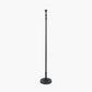 Rhode Matt Black Stick Metal Floor Lamp Base with Lars 40cm Ocean Blue Ikat Patterned Cylinder Lampshade