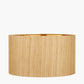 Langston Matt Black Metal Column Floor Lamp Base with Stellan 45cm Gold Slubbed Silk Mix Gold Lined Cylinder Lampshade