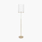 Midland Champagne Gold Metal and Marble Effect Floor Lamp