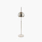 Feliciani��Brushed Silver Metal and White Marble Floor Lamp