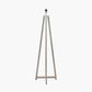 Whitby Grey Wash Wood Tapered 4 Post Floor Lamp Base with Henry 45cm White Handloom Cylinder Lampshade