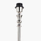 Claudius Nickel Metal Stick Floor Lamp Base with Harry 40cm Black Cotton Mix Cylinder Lampshade