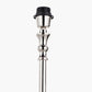 Claudius Nickel Metal Stick Floor Lamp Base with Thiago 40cm Ocean Blue Stripe Mushroom Pleat Tapered Lampshade