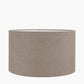 Marin Black Wood Tall Neck Floor Lamp Base with Edward 45cm Natural Linen Cylinder Lampshade