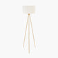 Houston Brushed Brass Metal Tripod Floor Lamp