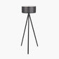 Rabanne Slatted Black Wood Tripod Floor Lamp