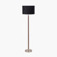 Gianni Brushed Silver and Wood Effect Floor Lamp