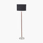 Gianni Brushed Silver and Wood Effect Floor Lamp