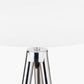 Vali Silver Metal and Grey Wood Grain Tripod Floor Lamp