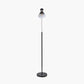 Benedict Black and Brushed Silver Metal Floor Lamp