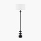 Emilio Matt Black Candlestick Floor Lamp Base with Henry 45cm White Handloom Cylinder Lampshade