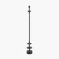 Emilio Matt Black Candlestick Floor Lamp Base with Henry 45cm White Handloom Cylinder Lampshade