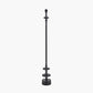 Emilio Matt Black Candlestick Floor Lamp Base with Izara 45cm Cinnamon Ikat Patterned Mushroom Pleat Tapered Lampshade