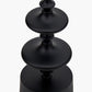 Emilio Matt Black Candlestick Floor Lamp Base with Izara 45cm Cinnamon Ikat Patterned Mushroom Pleat Tapered Lampshade