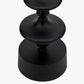 Emilio Matt Black Candlestick Floor Lamp Base with Izara 45cm Lilac Ikat Patterned Mushroom Pleat Tapered Lampshade