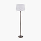 Piero Antique Bronze Metal Candlestick Floor Lamp Base with Winston 45cm White Handloom Tapered Lampshade