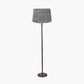 Piero Antique Bronze Metal Candlestick Floor Lamp Base with Vienna 45cm Black Chevron Mushroom Pleat Lampshade